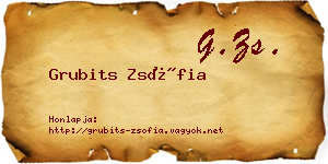 Grubits Zsófia névjegykártya